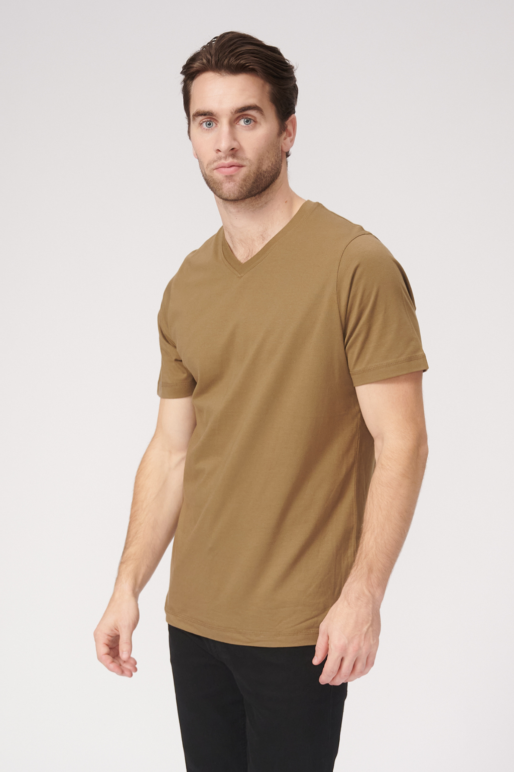 Basic Vneck T -shirt - Ελιά