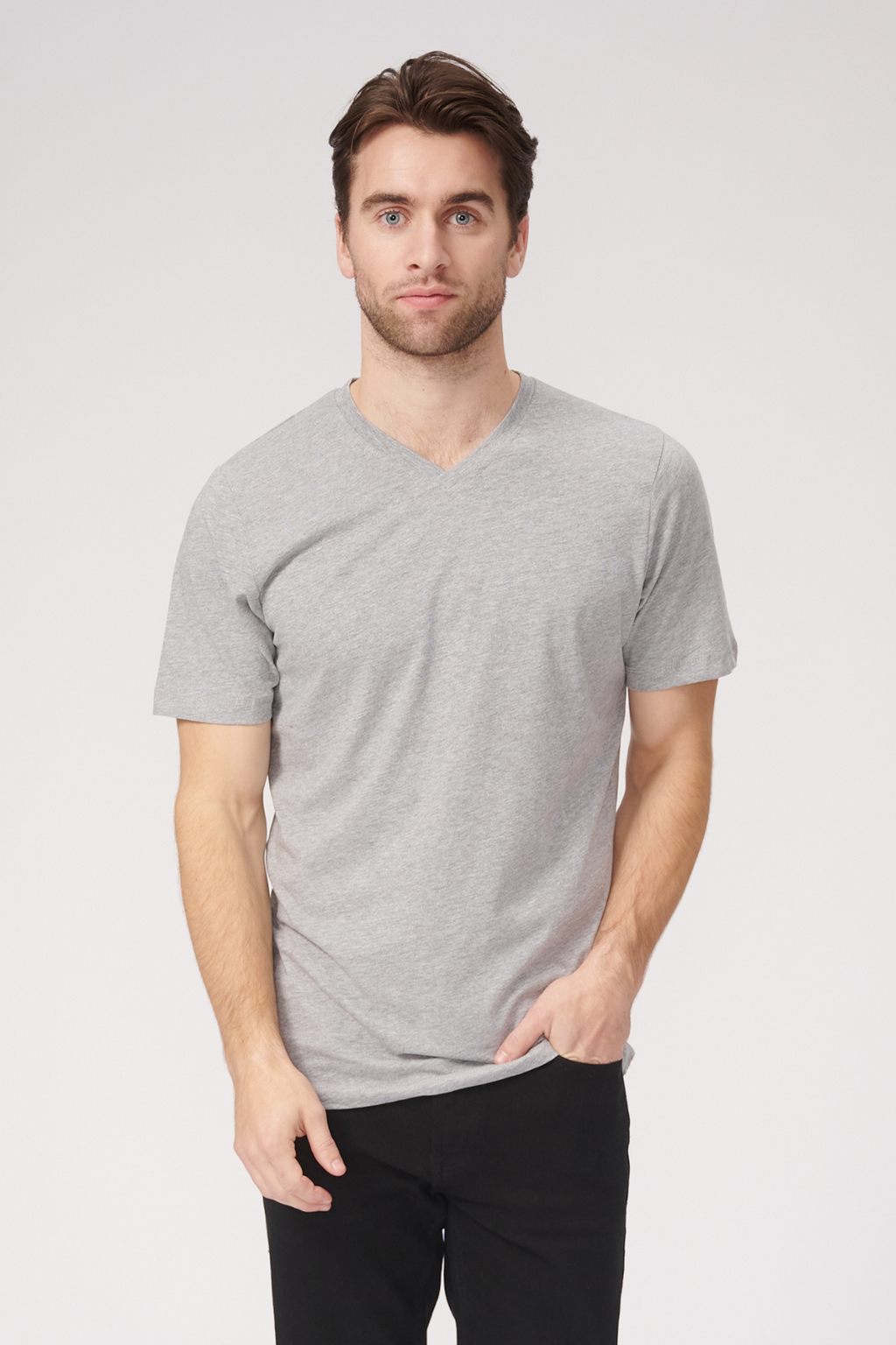 Basic V-neck t-shirt - Oxford Gray