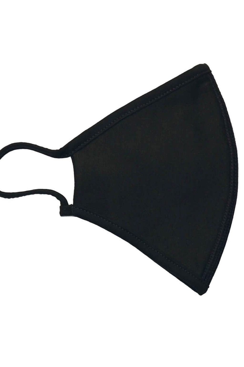 Μάσκα υφάσματος με 3 στρώματα - μαύρο (οργανικό βαμβάκι)