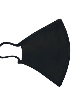 Μάσκα υφάσματος με 3 στρώματα - μαύρο (οργανικό βαμβάκι)