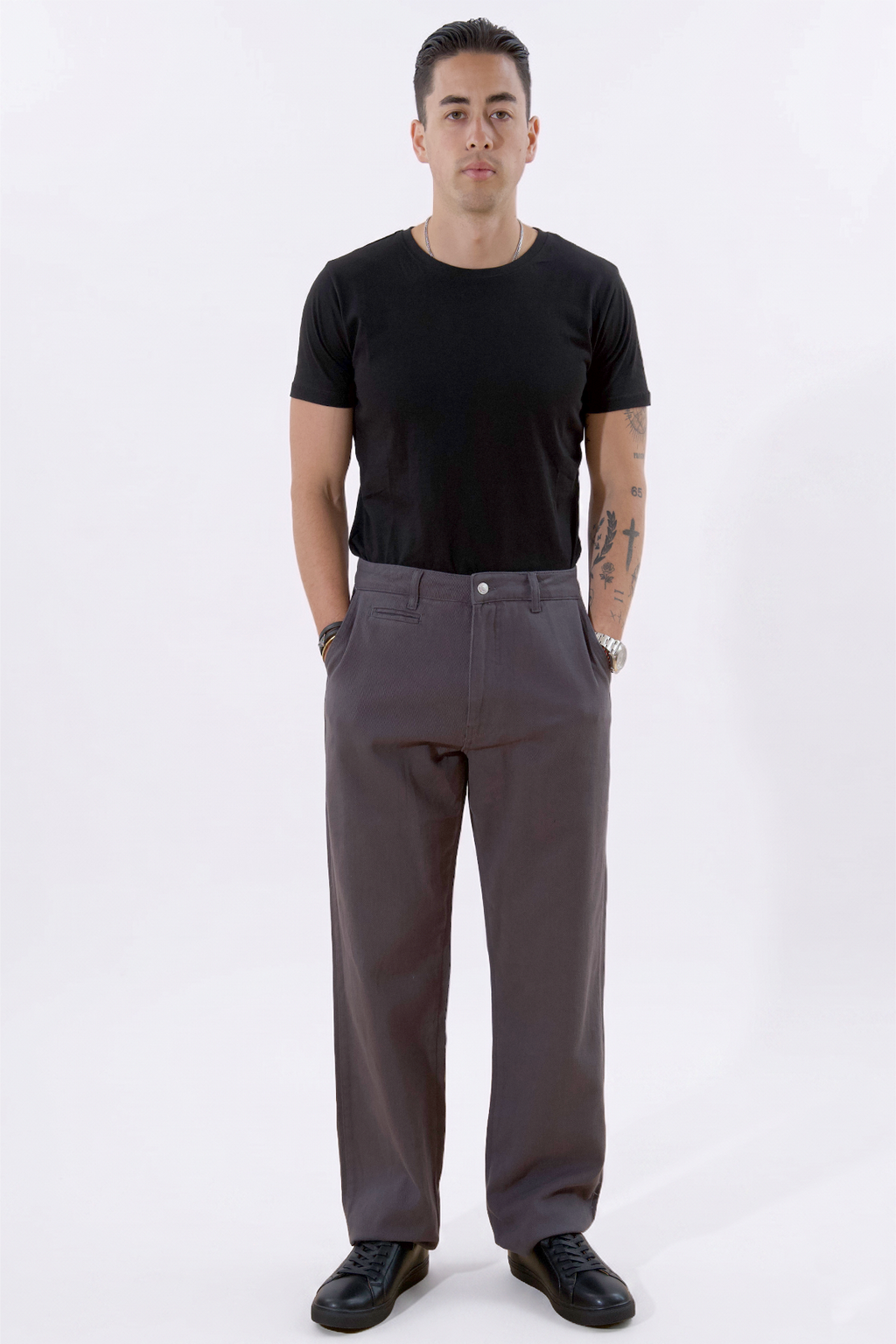 Straight Cotton Chino - Grey
