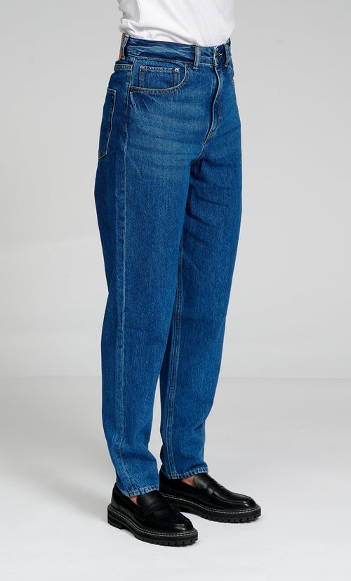 The Original Performance Mom Jeans - Medium Blue Denim - TeeShoppen Group™