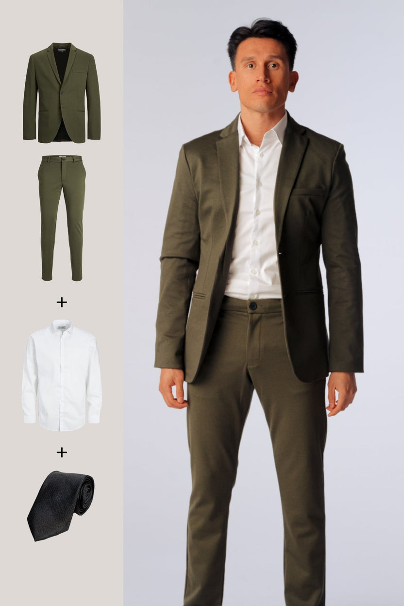 The Original Performance Suit™️ (Dark Green) + Shirt & Tie - Package Deal - TeeShoppen Group™