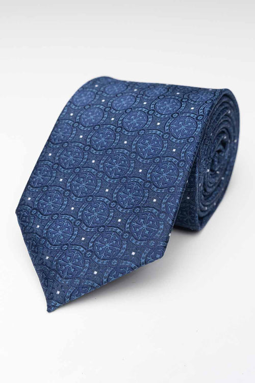 Tie - Navy Patterned - TeeShoppen Group™ - Accessories - TeeShoppen