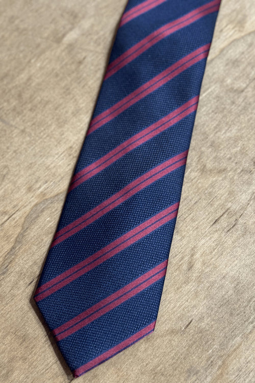 Tie - Navy/Dark Red - TeeShoppen Group™