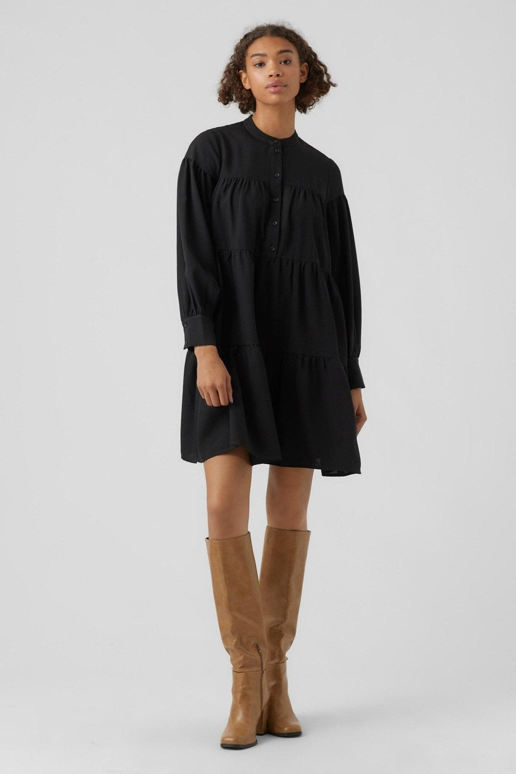 HYMS Long Sleeve Dress - Μαύρο