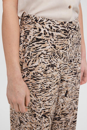 Εύκολο ευρύ Pants - Ασπρο πιπέρι