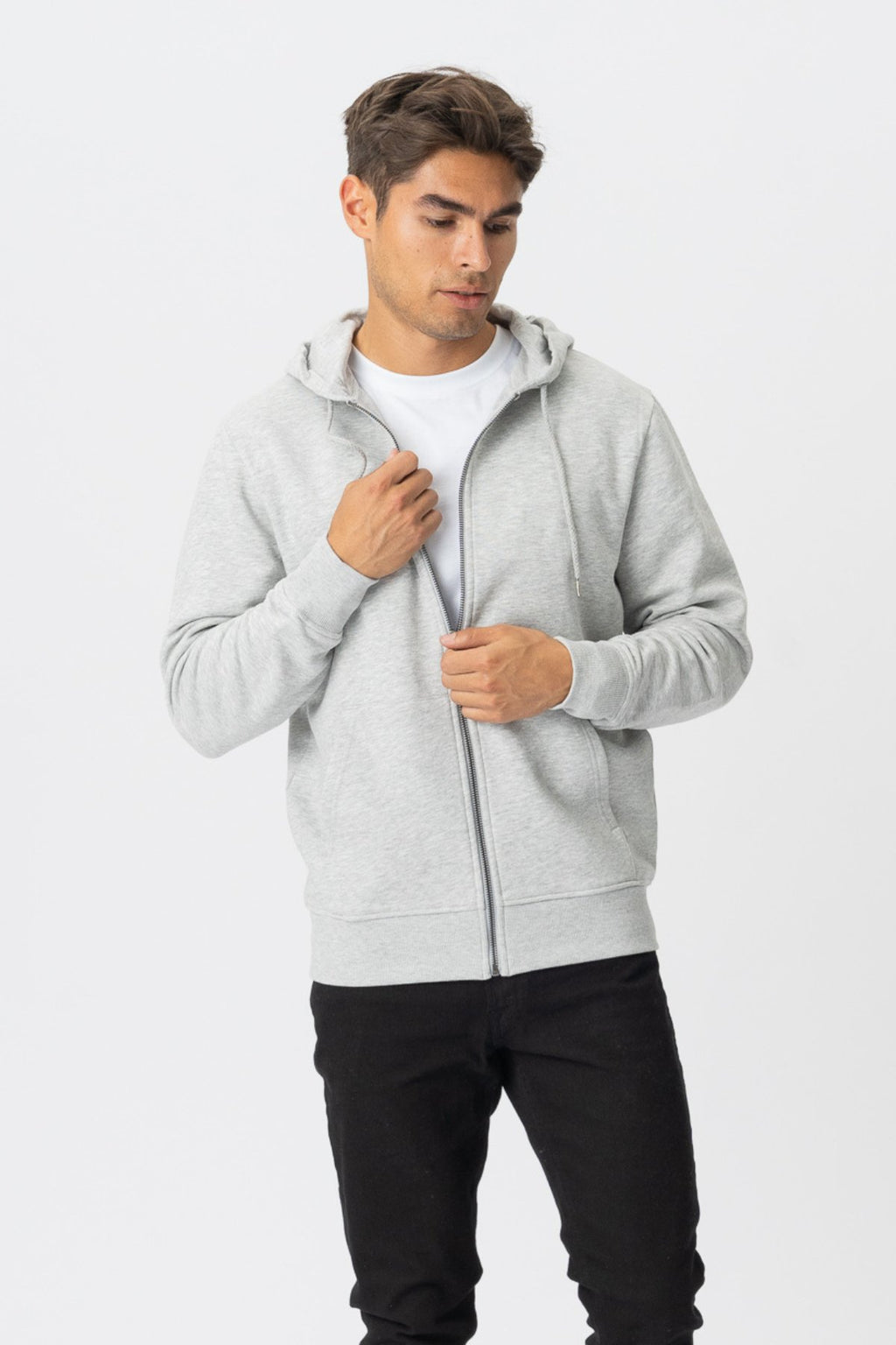 Hoodie με φερμουάρ - Ash Grey