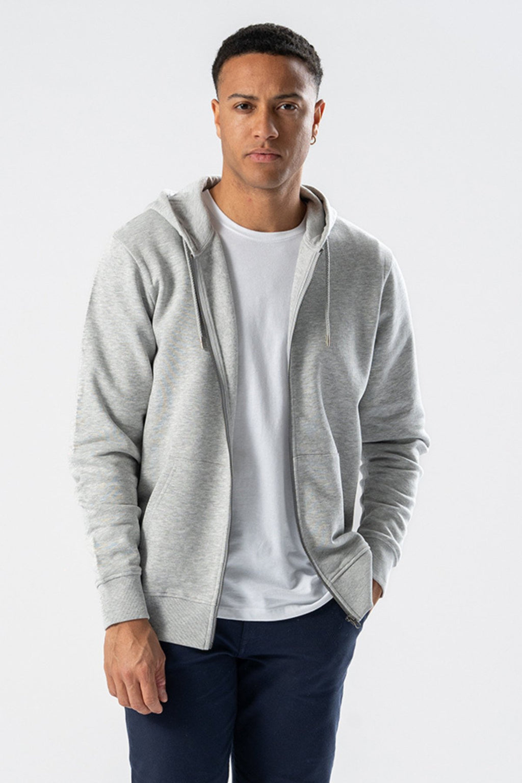 Hoodie με φερμουάρ - Ash Grey