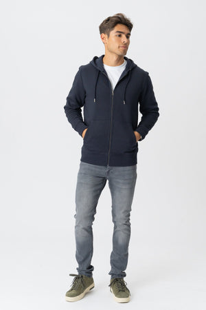 Zip Hoodie - Navy Blue