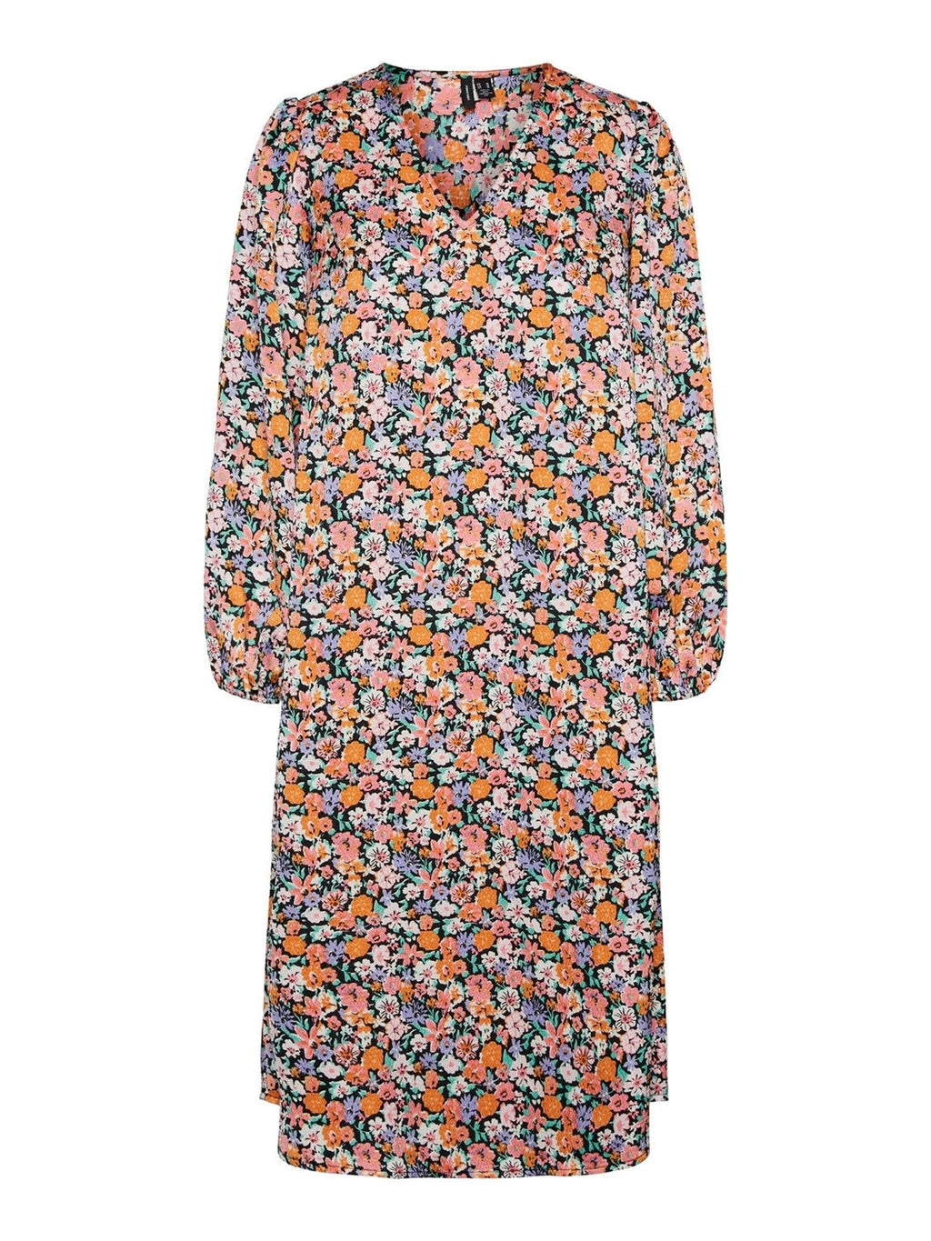 Allys Floral Midi Dress - Μαύρο