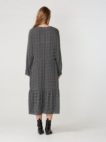 Anna long-sleeved dress - Black