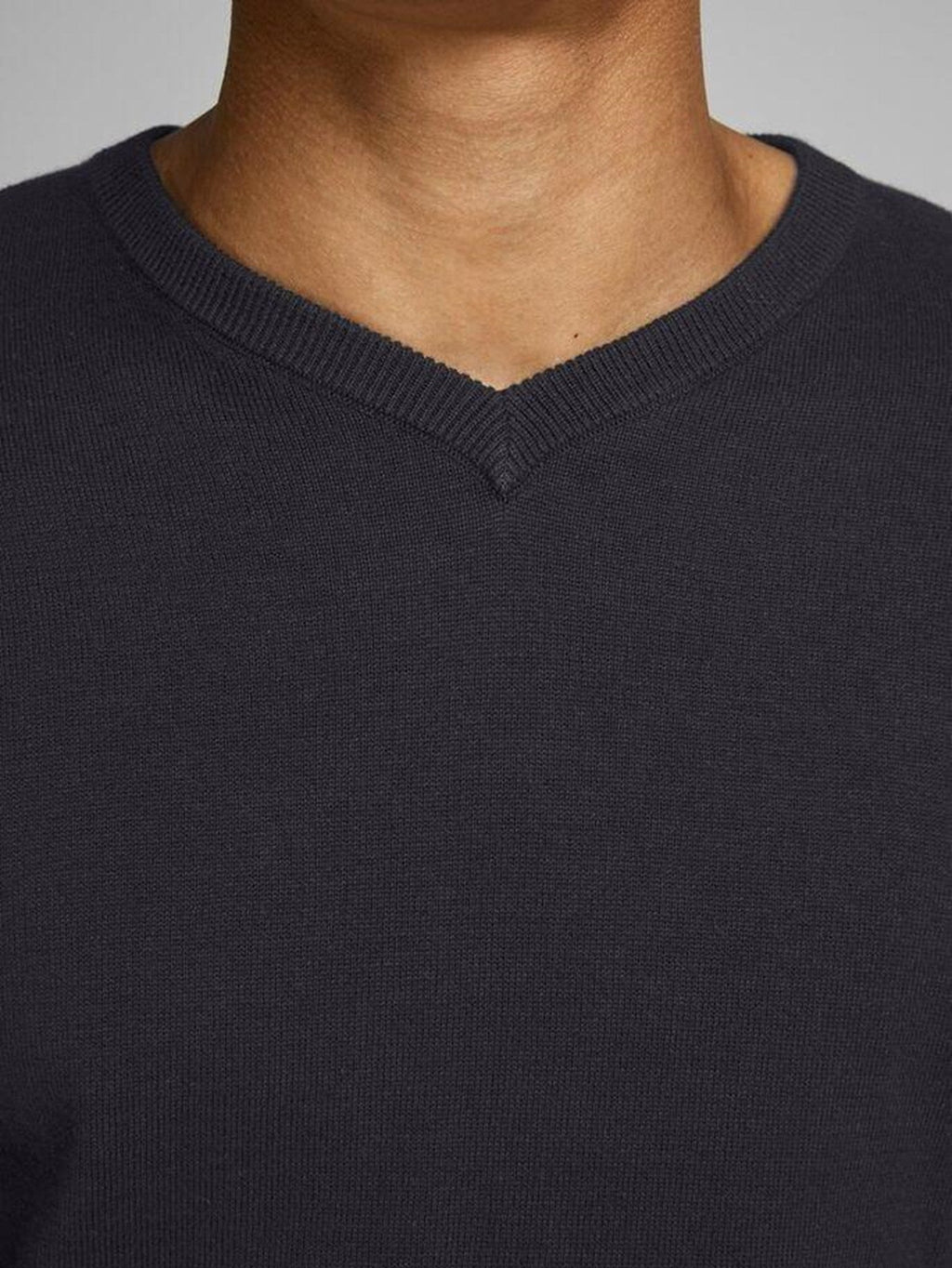 Basic Knit V -Neck - μαύρο