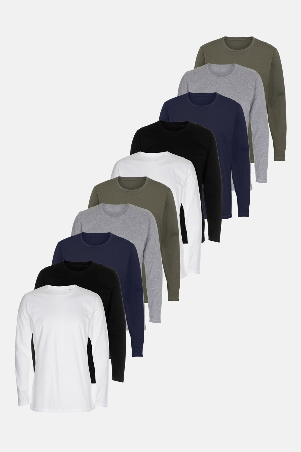 Basic Μακρυμάνικο T-Shirt - Πακέτο (9 τεμάχια)