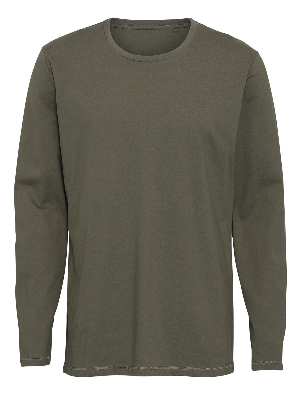 Basic T-shirt με μακριά μανίκια-Πράσινο στρατό