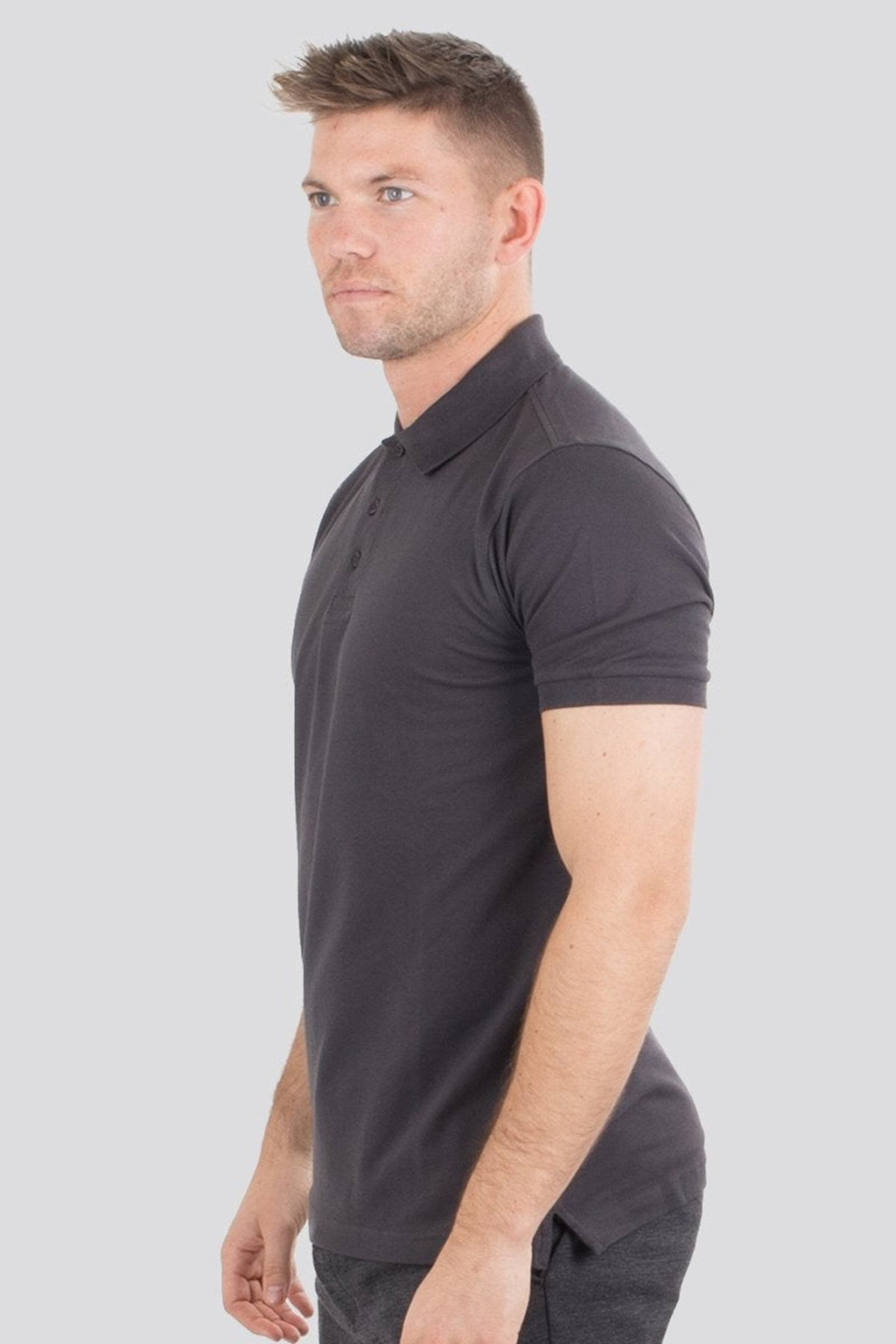 Basic Πόλο πουκάμισο - σκούρο γκρι