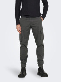 Cam Stage Cargo Pants - Grey Pinstripe