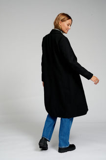 Κλασικό παλτό μαλλιού - Μαύρο