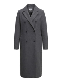 Κλασικό μαλλί παλτό - σκούρο γκρι Melange