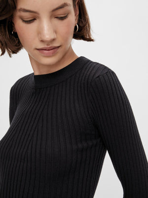 Crista Knit Top - Sort - TeeShoppen Group™ - Knitwear - PIECES