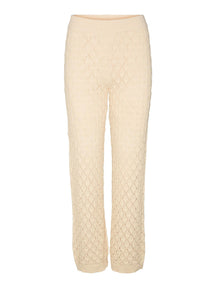 Evelyn High-Waist Crochet Pants - Birch