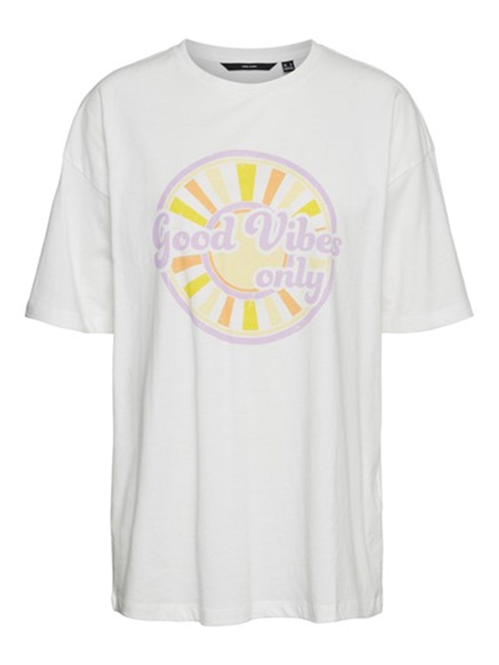 Fia Cody Long Top - White: Good Vibes Only