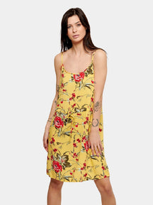 Φόρεμα χλωρίδας - κρέμα μπανάνας
