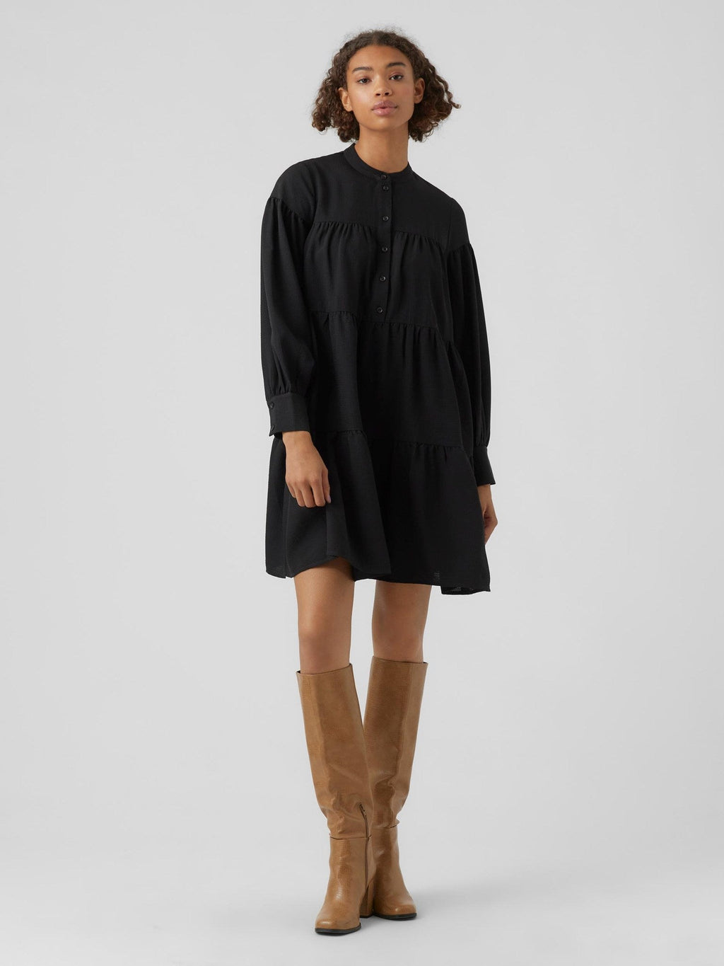 HYMS Long Sleeve Dress - Μαύρο