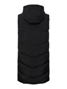 Jamilla Long Puffer Vest - Black