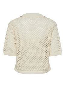 Laya Knit Polo - White Smoke