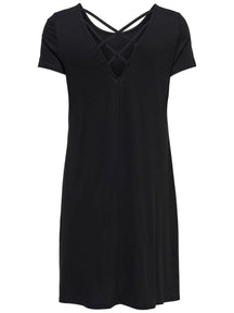 Loose dress with back details - Black