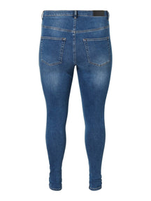 Lora Jeans High -Waisted (Curve) - Μεσαίο μπλε denim