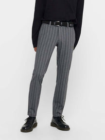 Mark Pants Stripy - Light gray