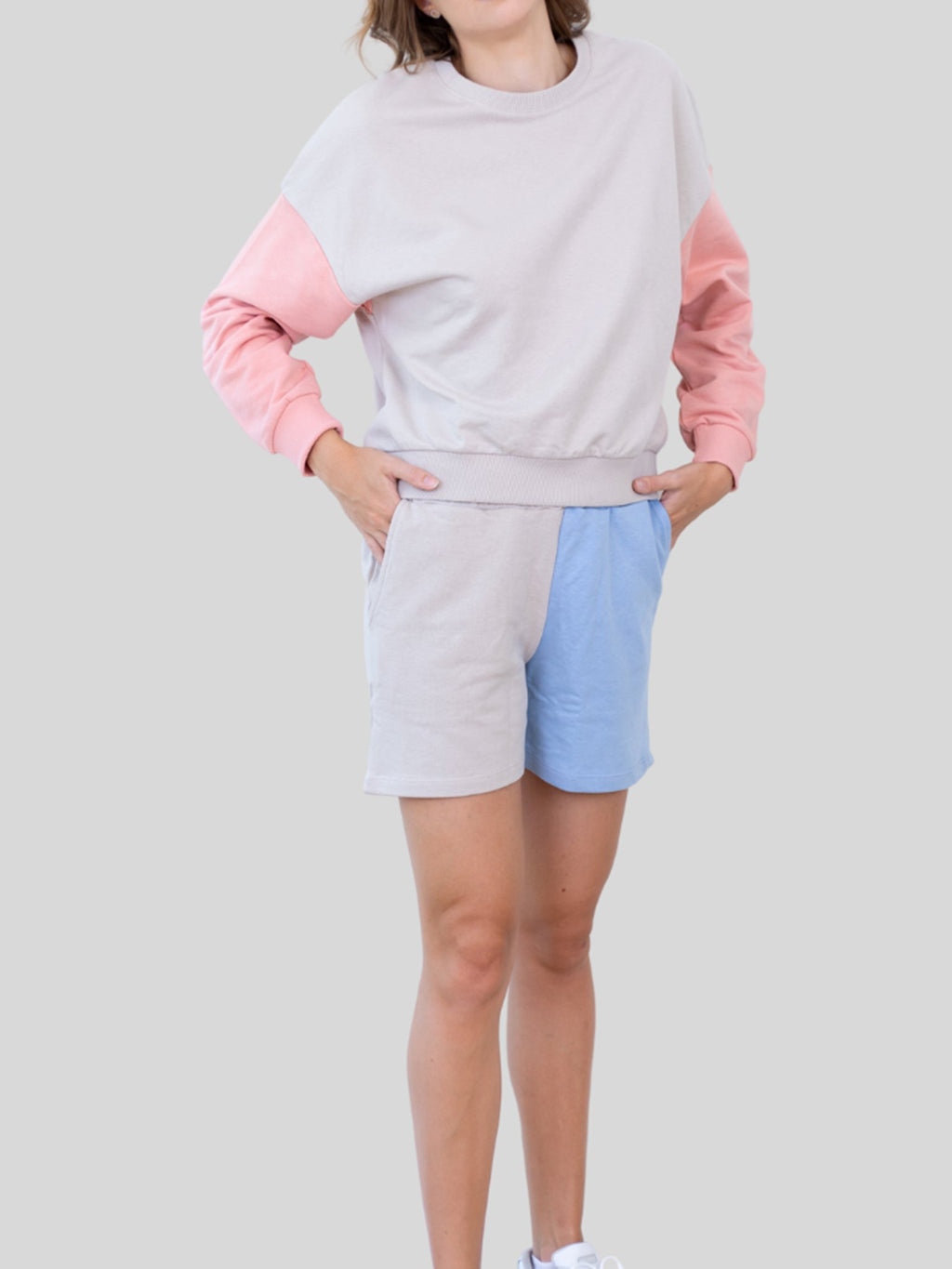 Μπλοκ χρωμάτων Mera Shorts - άμμος / μπλε