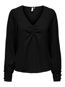 Mette V-Neck Bluse - Sort