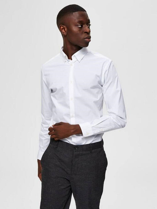 Michigan Stretch Shirt - White - TeeShoppen Group™ - Formal Shirts & Blouses - Selected Homme