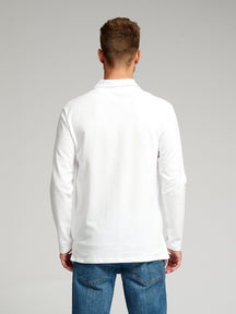 Muscle Μακρύ μανίκι Πόλο πουκάμισο - Λευκό