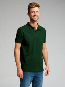 Muscle Πόλο πουκάμισο - σκούρο πράσινο