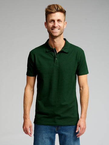 Muscle Πόλο πουκάμισο - σκούρο πράσινο