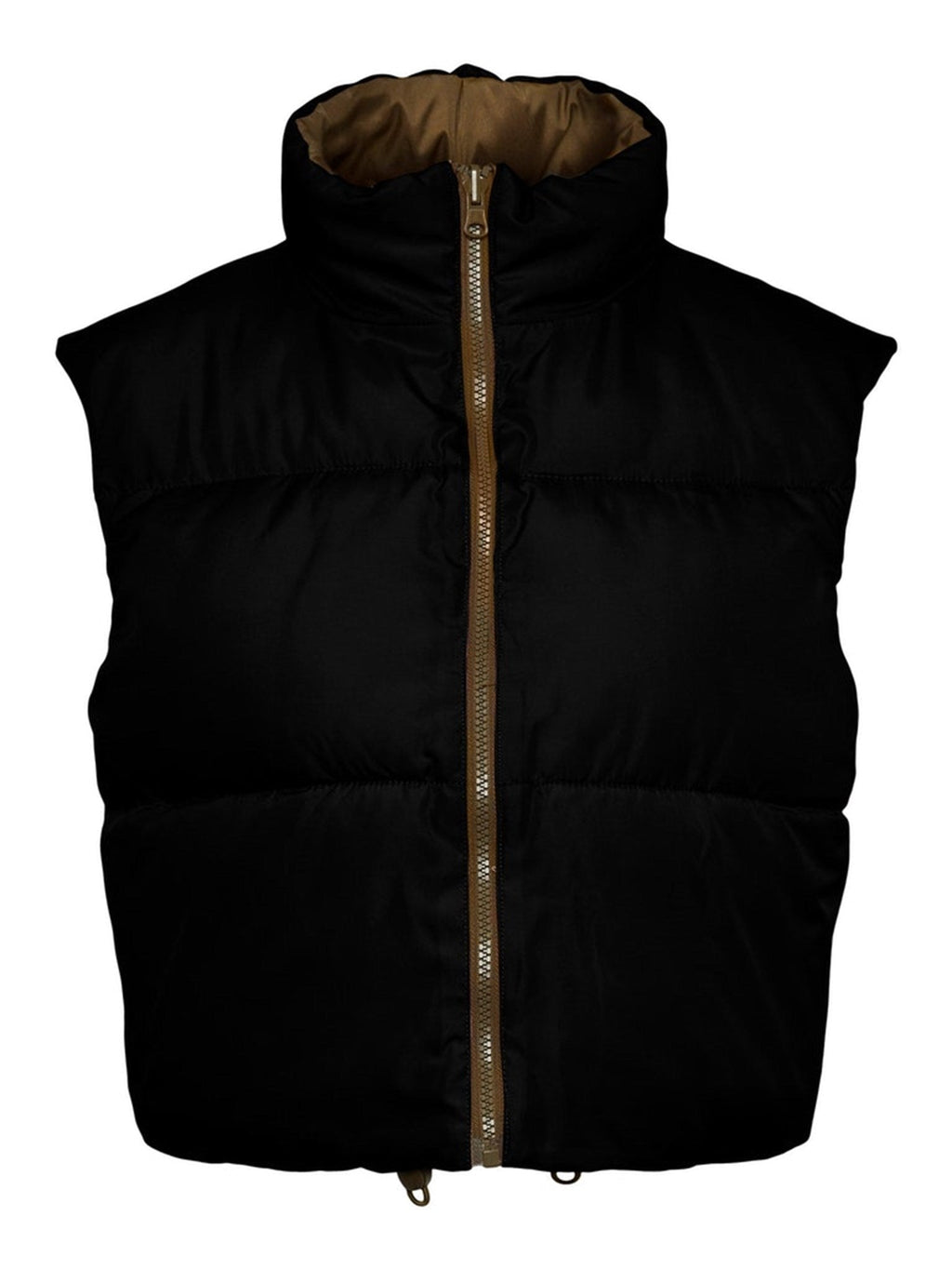 Nadia Short Puffer Vest - Black