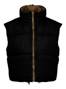 Nadia Short Puffer Vest - Black