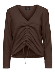 Nandi V -Neck Knit - Brown