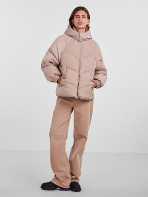 Neli City Puffer Jakke - Silver Mink - TeeShoppen Group™ - Jacket - PIECES