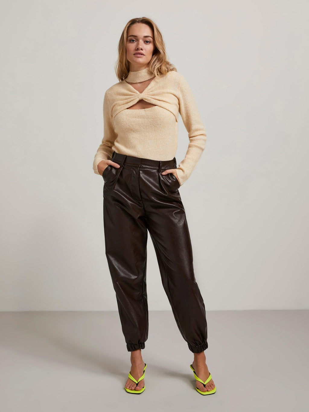 Nemma High Waist Pants - Chocolate Plum