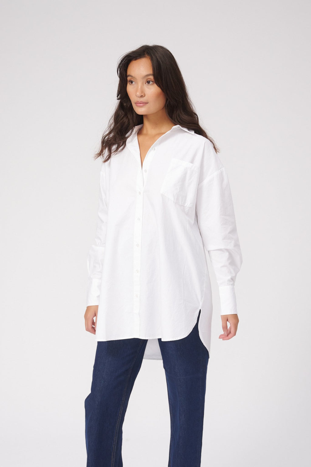 Υπερμεγέθη πουκάμισο - λευκό