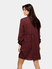 Printed Shirt Dress - Red