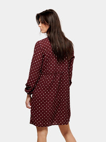 Printed Shirt Dress - Red