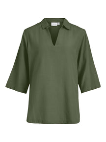 Prisilla V-Neck 3/4 Tunic - Four Leaf Clover