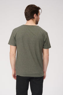 T -shirt Raw Neck - Green Mottle