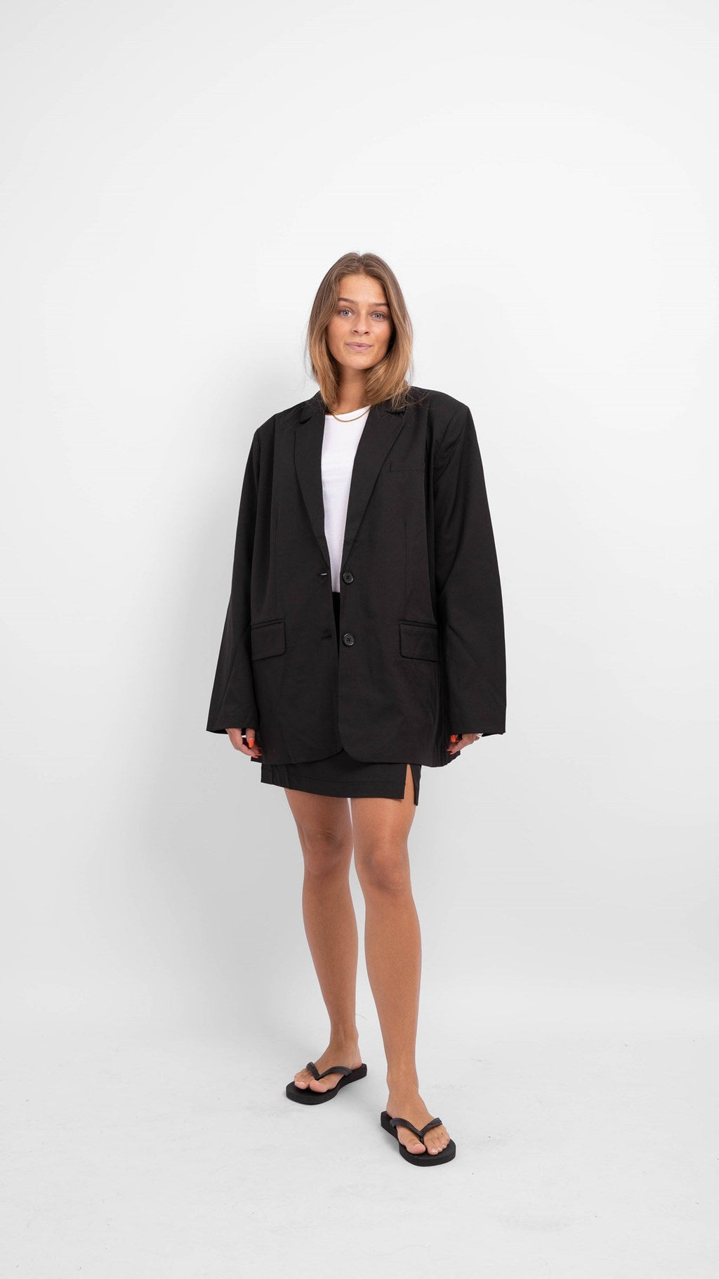 Size Oversized Blazer - Black